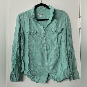 Women's Mint Button Down Shirt